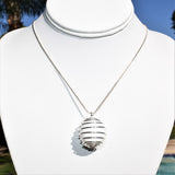 CHARGED Scolecite Hand-Polished Sphere Perfect Pendant + 20" Silver Chain