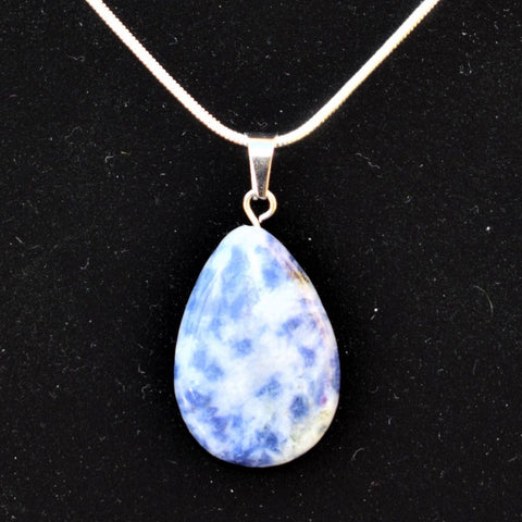 Perfect Pendant Sodalite Teardrop Pendant + 20" Silver Chain: by ZENERGY GEMS