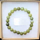 Premium CHARGED Chinese Green Jade Crystal 8mm Stretchy Bracelet  PROTECTION