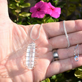 Colombian Lemurian Seed Clear Quartz Perfect Pendant + 20" Chain [Facet-Grade]