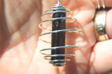 Naturally Faceted Black Tourmaline Crystal Perfect Pendant + 20" Silver Chain