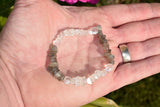 CHARGED Moonstone Labradorite Crystal Stretchy Bracelet w / Quartz REIKI Energy!