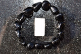 CHARGED Black Obsidian Crystal Bracelet Tumble Polished Stretchy ENERGY REIKI