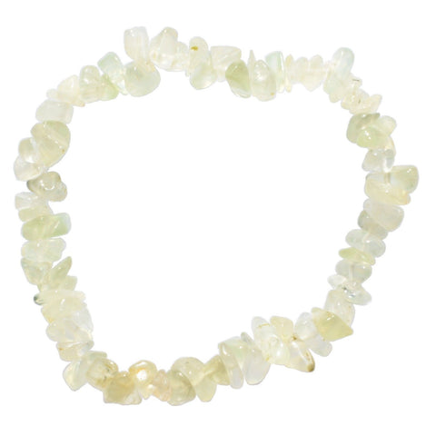 Premium CHARGED Prehnite Crystal Chip Stretchy Bracelet Healing REIKI Energy!