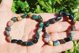 CHARGED Fancy Jasper Crystal Bracelet Tumble Polished Stretchy ENERGY REIKI WOW!