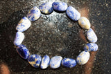 CHARGED Sodalite Crystal Bracelet Tumble Polished Stretchy ENERGY REIKI WOW!!!