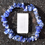 CHARGED Sodalite Crystal Chip Bracelet Tumble Polished Stretchy ENERGY REIKI