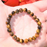 Premium CHARGED Golden Tiger Eye Crystal 8mm Bead Bracelet Stretchy ENERGY REIKI