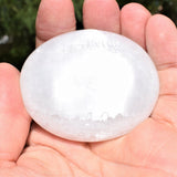 [10] LG 3" SELENITE POCKET PALM WORRY STONES Healing Reiki - [2ND QUALITY]