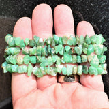 Premium CHARGED Chrysoprase Crystal Chip Stretchy Bracelet REIKI Energy!