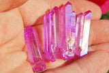 Too Hot Pink Rainbow Aura Quartz Crystal Perfect Pendant 20" Silver Chain