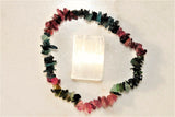 Premium CHARGED Rainbow Tourmaline Crystal Chip Stretchy Bracelet REIKI Energy!