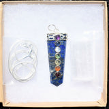 CHARGED 7 Chakra Lapis Lazuli Crystal Perfect Pendant + 20" Chain WOW!