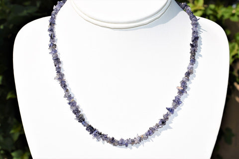 CHARGED Premium Iolite Crystal Chip 18" Necklace Healing Energy REIKI WOW!!!