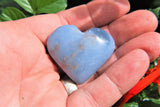 ZENERGY GEMS: CHARGED Angelite Crystal Heart Hand-Carved Peaceful Energy WOW!