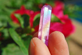 Too Hot Pink Rainbow Aura Quartz Crystal Perfect Pendant 20" Silver Chain