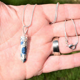 CHARGED Faceted K2 Granite (Azurite) Crystal Perfect Pendant + 20" Chain