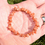 Premium CHARGED Sunstone Crystal Chip Stretchy Bracelet REIKI