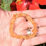 [2 PCS] Premium CHARGED Citrine Crystal Chip Stretchy Bracelets Healing Energy!