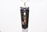 CHARGED 7 Chakra Starburst Flash Nuummite Crystal Perfect Pendant + 20" Chain