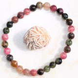 Premium CHARGED Rainbow Tourmaline Crystal 5mm Bead Bracelet Stretchy ENERGY