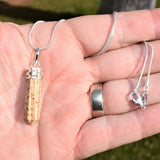 CHARGED Faceted Peruvian Aragonite Crystal Point Perfect Pendant + 20" Chain