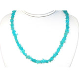 CHARGED Neon Blue Apatite Crystal Chip 18" Necklace Healing Energy WOW!!!