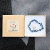 CHARGED Blue Kyanite Crystal Chip Bracelet Polished Stretchy ENERGY REIKI