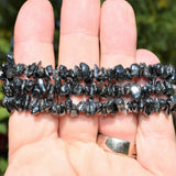 Premium CHARGED Hematite Crystal Chip Stretchy Bracelet REIKI Healing Energy!