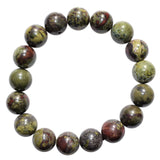 CHARGED Dragon's Blood Jasper 12mm Bead Bracelet Tumble Polished Stretchy REIKI