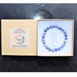 CHARGED Premium Sodalite Crystal Bead Bracelet Stretchy Healing Energy REIKI