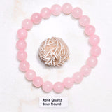 [1] Premium CHARGED Rose Quartz Crystal 8mm Bead Bracelet Stretchy ENERGY REIKI