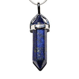 Faceted Lapis Lazuli Crystal Perfect Pendant 20" Silver Chain