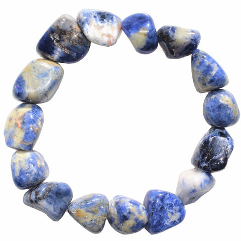 CHARGED Sodalite Crystal Bracelet Tumble Polished Stretchy ENERGY REIKI WOW!!!