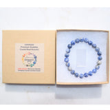 CHARGED Premium Sodalite Crystal Bead Bracelet Stretchy Healing Energy REIKI