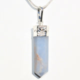 CHARGED Faceted Peruvian Angelite Crystal Perfect Pendant + 20" Chain