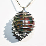 CHARGED Bloodstone Hand-Polished Sphere Perfect Pendant + 20" Silver Chain