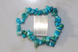 Premium CHARGED Arizona Turquoise Crystal Chip Stretchy Bracelet REIKI Energy!