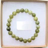 Premium CHARGED Chinese Green Jade Crystal 8mm Stretchy Bracelet  PROTECTION