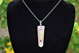 CHARGED 7 Chakra ORANGE Selenite Crystal Perfect Pendant + 20" Chain WOW!