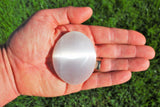 [2] LG 3" SELENITE POCKET PALM WORRY STONES Healing Reiki - ZENERGY GEMS