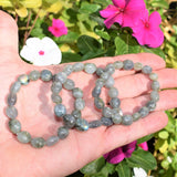 CHARGED 6" Labradorite Crystal Bracelet Tumble Polished Stretchy ENERGY REIKI