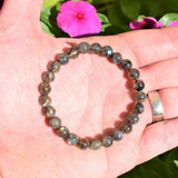 CHARGED Premium Labradorite Crystal Bead Bracelet Stretchy Healing Energy REIKI