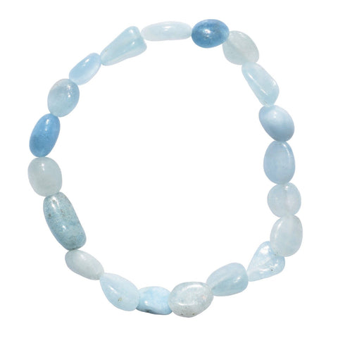 Premium CHARGED Natural Aquamarine Crystal Bracelet Stretchy ENERGY REIKI