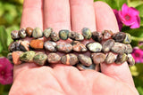 CHARGED Rainforest Rhyolite Crystal Bracelet Polished Stretchy ENERGY REIKI