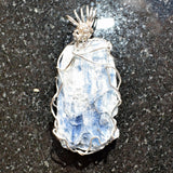 CHARGED REIKI Wrapped Brazilian Blue Kyanite Perfect Pendant + 20" Chain d