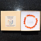 Premium CHARGED Carnelian Agate Crystal 8mm Bead Bracelet Stretchy ENERGY REIKI