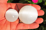 Selenite Crystal Sphere of Psychic Awareness POWERFUL 2" - 2.5" - ZENERGY GEMS