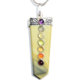 CHARGED 7 Chakra Serpentine Crystal Perfect Pendant + 20" Chain