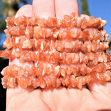 Premium CHARGED Sunstone Crystal Chip Stretchy Bracelet REIKI